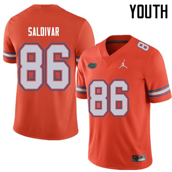 Youth NCAA Florida Gators Andres Saldivar #86 Stitched Authentic Jordan Brand Orange College Football Jersey RPV1865KA